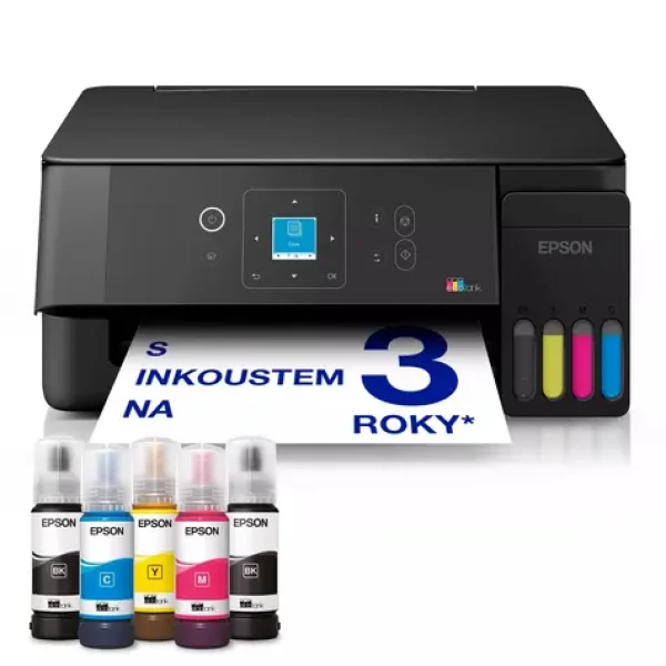 Epson EcoTank L3360 / Inkoustová multifunkce / A4 / 33ppm / 5760×1440dpi / tisk skenování kop. / USB Wi-Fi (C11CL63409)