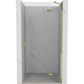 MEXEN/S - Mist-H sprchové dveře křídlové pravé 75, transparent, zlatá 8A5-075-000-50-00-P