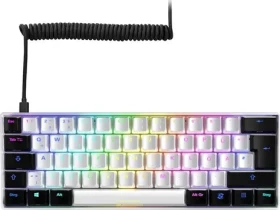 Sharkoon SKILLER SGK50 S4 bilá / herní klávesnice / mechanická / drátová / RGB / Kailh Red spinač / DE (4044951033782)