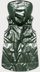 Zelená dámská rozšířená oboustranná vesta (B8006-10) Barva: odcienie zieleni, Velikost: