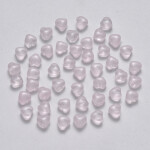 Skleněný korálek - srdce - světle růžové - 6 x 6 x 4 mm - 1 ks