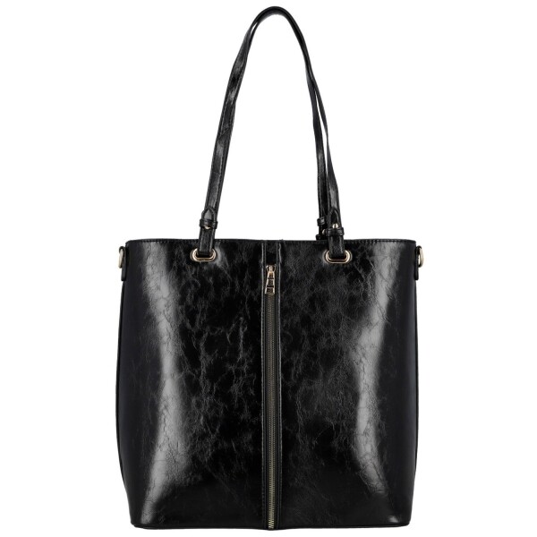 Luxusní dámská koženková kabelka na rameno Tijana, černá
