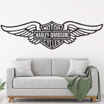 Samolepka Harley Davidson křídla Barva: černá, Velikost: 60 x 17 cm