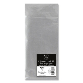 CLAIREFONTAINE hedvábný papír - stříbrný, 4 ks, 50x70 cm