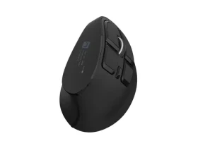 Natec Euphonie Pro černá / Vertikální bezdrátová myš / 2,4GHz + BT / 4000 DPI / 9 tlačítek / OLED displej (NMY-2291)