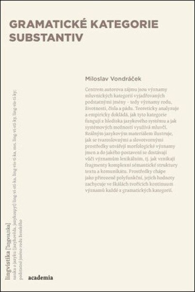 Gramatické kategorie substantiv - Miloslav Vondráček