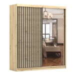 Šatní skříň Werona 2D Barva korpusu: Dub - Artisan, Rozměry: 233 cm, Dveře: Dub-Artisan
