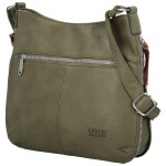 Módní dámská koženková crossbody kabelka Coveri Kisha, tmavě zelená