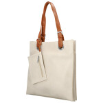 Módní dámská koženková kabelka na rameno Paytona, krémová