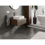 MEXEN/S - Rivel koupelnová skříňka pod umyvadlo 70 cm s deskou, 1 šuplík, reliéf , ořech - 91A20-06023-1-BFC86 91A20-07023-1-BFC86