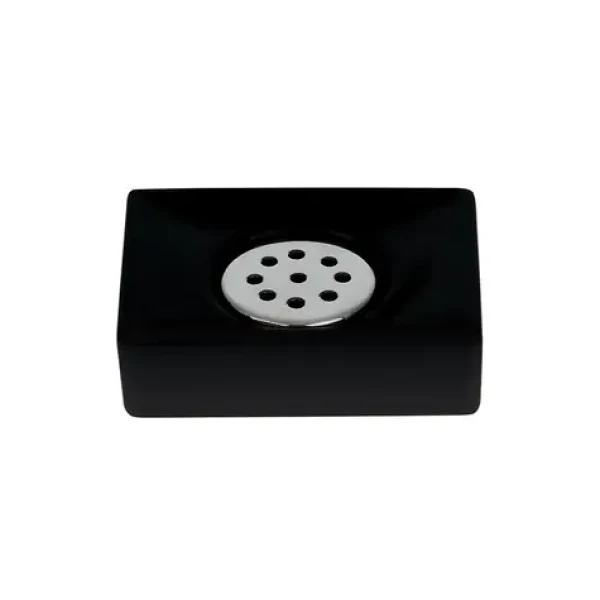 Spirella QUADRO mýdlenka matná černá / keramika (7610583204837)