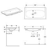 GEBERIT - Acanto Umyvadlo 90x48 cm, bez otvoru pro baterii, s přepadem, bílá 500.643.01.2