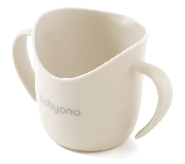 BabyOno ergonomický tréninkový hrneček s oušky Flow 6m+ barva: béžový
