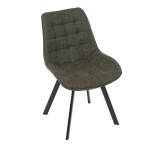 Židle jídelní, zelená látka, nohy černý kov