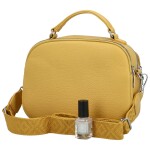 Trendy dámská koženková crossbody kabelka Badamia, žlutá