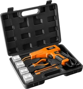 NEO TOOLS 19-158 / Sada plastové páječky a sponek / 50 W / 230 V / 200 ks sponek (19-158)