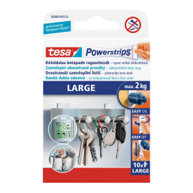 Tesa Powerstrips® Large - velké lepicí proužky, nosnost 2 ks, oboustranné, bílé
