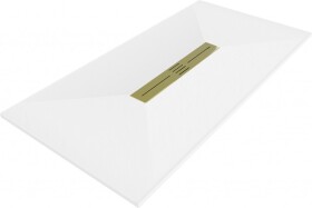 MEXEN/S - Toro obdélníková sprchová vanička SMC 180 x 70, bílá, mřížka zlatá 43107018-G