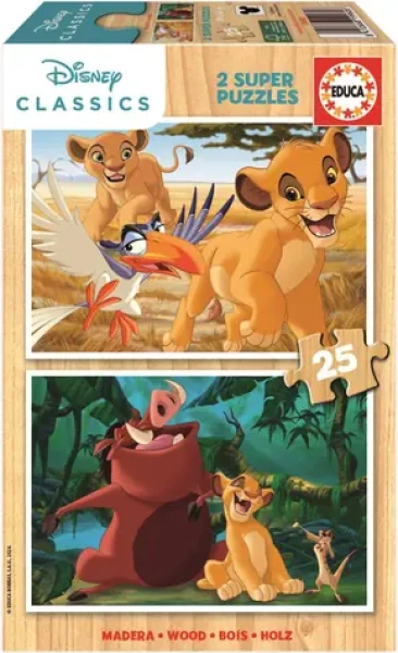 EDUCA Dřevěné puzzle Lví král
