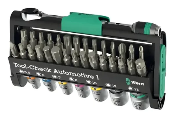 WERA Sada nářadí Tool-Check Automotive 1 / 38 dílů / Bity, ráčna a nástrčné klíče / Taška na nářadí (5049065001)