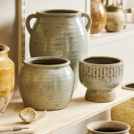 Ib Laursen Keramický obal na květiny Shaped Sif, šedá barva, keramika