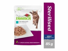 Natural Trainer Cat STERILISED treska 85 g / Kapsička pro kočky (8059149030197)