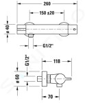 DURAVIT - B.1 Sprchová termostatická baterie, chrom B14220000010