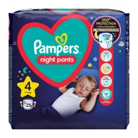 Pampers Night Pants 9-15 kg (25ks) / Plenkové kalhotky / Velikost 4 (9-15 kg) (8006540234709)