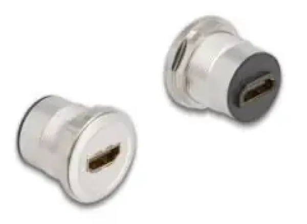 Delock HDMI samice - HDMI samice černá, stříbrná / Adaptér / Panelová montáž (88191)