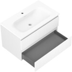 MEXEN/S - Rivel koupelnová skříňka 80 cm s umyvadlem Vela, 2 zásuvky, reliéf , bílá mat 91A20-08047-2-BFF01-W23M01