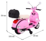 Mamido Dětský elektrický skútr Vespa růžový