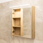 Mereo Koupelnová galerka 60 cm, zrcadlová skříňka, dub Riviera CN716GRN