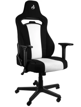 Nitro Concepts E250 Radiant White černo-bílá / Herní židle / tkanina / nastavitelná / pojezdová kolečka / nosnost 125 kg (NC-E250-BW)