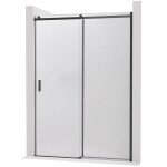 CERANO Sprchové posuvné dveře Santoro - pravá - 6 mm - černá matná, mléčné sklo - 120x195 cm