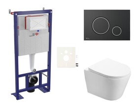 Cenově zvýhodněný závěsný WC set SAT do lehkých stěn / předstěnová montáž + WC SAT Infinitio SIKOSSIN78 SIKOSSIN78