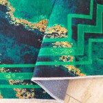 DumDekorace DumDekorace Protišmykový koberec zelenej farby so vzorom