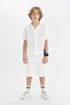 DEFACTO Boy's Basic Short Sleeve Cotton Muslin Shirt