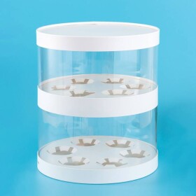 Cake Star Cake Star Plastový kulatý box na cupcakes nebo dort bílý 2 patra (na 10 ks)