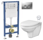 GEBERIT DuofixBasic s matným tlačítkem DELTA21 + WC CERSANIT DELFI + SOFT SEDÁTKO 458.103.00.2 21MA DE2