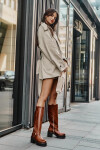Dámské luxusní kožené kozačky 3432 Camel - Sweet Shoes 39