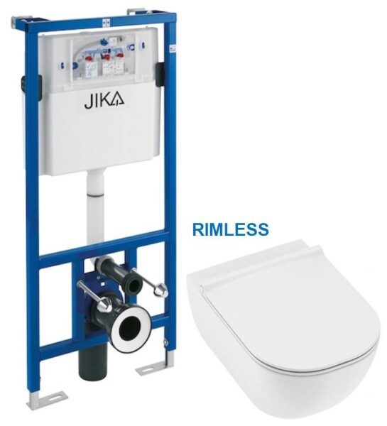 ALCADRAIN předstěnový instalační systém bez tlačítka + WC JIKA MIO + SEDÁTKO SLIM H895652 X IO1