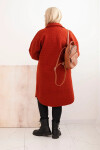 Dámský kabát Plus Size s vlnou ART0286 rudy - Kesi UNI