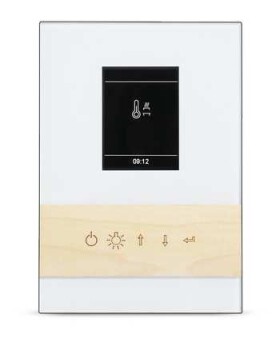 EOS EmoStyle Hi, řídící jednotka pro suchou i vlhkou saunu, bílá/javor CFSEOS6317L