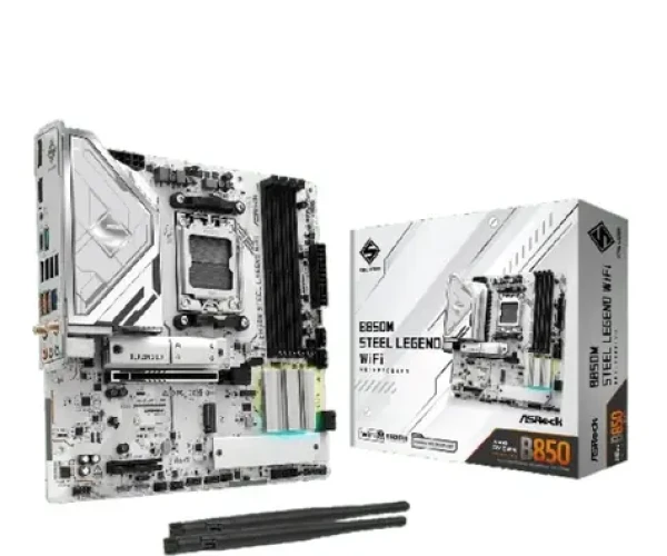 ASROCK B850M Steel Legend Wifi / AMD B850 / DDR5 / SATA III / USB 3.2 / 2.5GLAN / Wi-Fi 7 / sc.AM5 / mATX (90-MXBS2-A0UAYZ)
