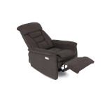 Polohovací křeslo, elektrické zabudované ovládání, hnědá, látka, TV-925 BR2