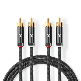 Nedis Stereo Audio kabel 2x RCA (M) - 2x RCA (M) 5.00 m šedá (CATB24200GY50)