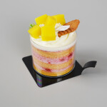 Cake star Plastová podložka pod minidezerty s úchytem čtverec čérná 8x8cm