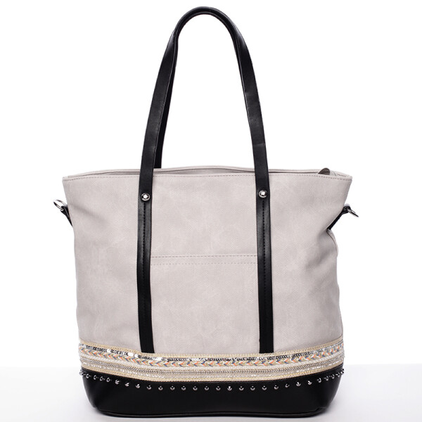 Prostorná stylová kabelka Elizabeth, šedá