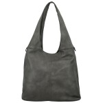 Trendy dámská koženková kabelka na rameno Marlen, tmavě šedá