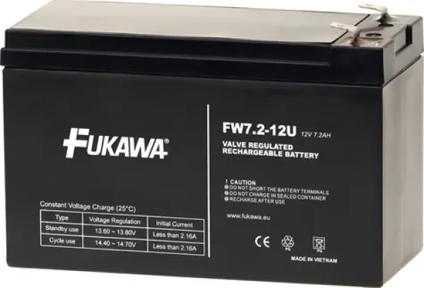 FUKAWA FW 7,2-12 F1U / Baterie do UPS / 12V / 7,2 Ah / Faston F1 4,7mm / životnost 5 let (12341)